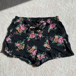 cute black floral shorts
